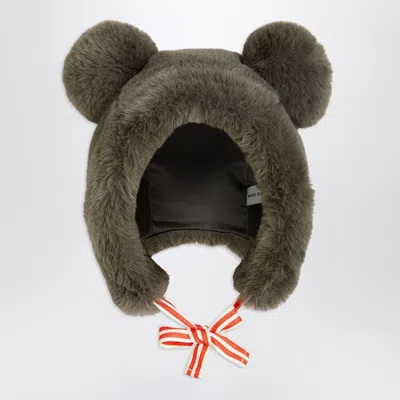 Mini Rodini Faux Fur Ear Hat In Gray