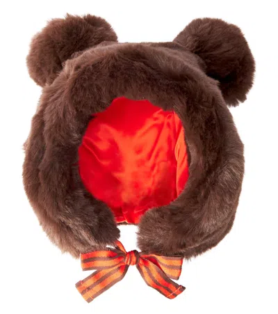 Mini Rodini Kids' Faux Fur Hat In Brown