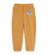 Mini Rodini Fleece Mammoth-patch Sweatpants In Yellow