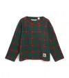 Mini Rodini Fleece Plaid Long-sleeve Top In Green