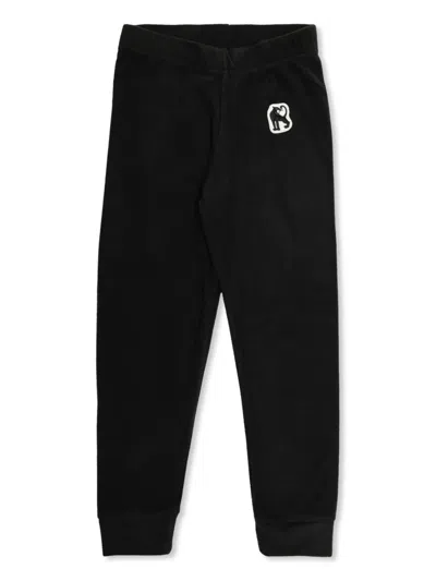 Mini Rodini Babies' Fleece Track Pants In Black
