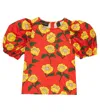 Mini Rodini Bedruckte Bluse Aus Baumwolle In Orange