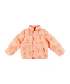 Mini Rodini Floral-print Down Jacket In Pink