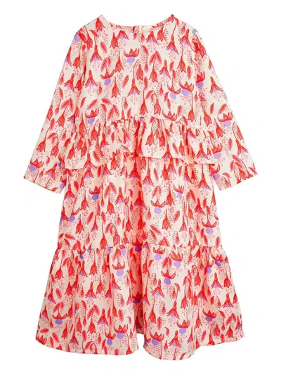 Mini Rodini Kids' Floral-print Dress In Red