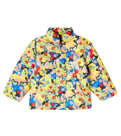 Mini Rodini Kids' Floral Printed Puffer Jacket In Multi