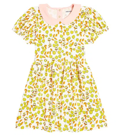 Mini Rodini Kids' Flowers Cotton-blend Jersey Dress In Multicoloured