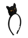 Mini Rodini Girls Fluffy Cat Headband In Black