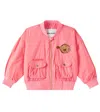 Shop Mini Rodini Flundra Embroidered Bomber Jacket In Pink