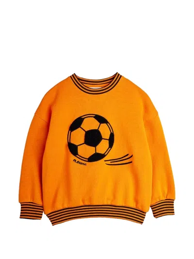 Mini Rodini Football Chenille Sweatshirt In Orange
