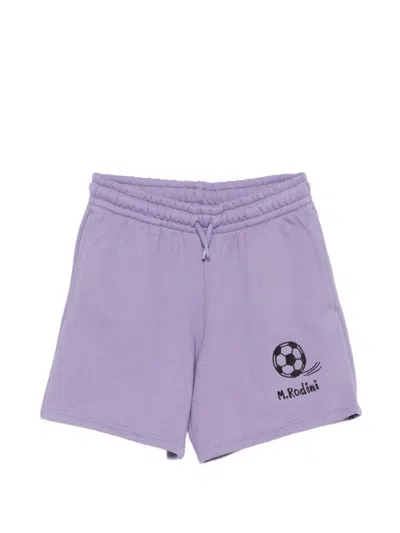 Mini Rodini Football-embroidery Shorts In Purple