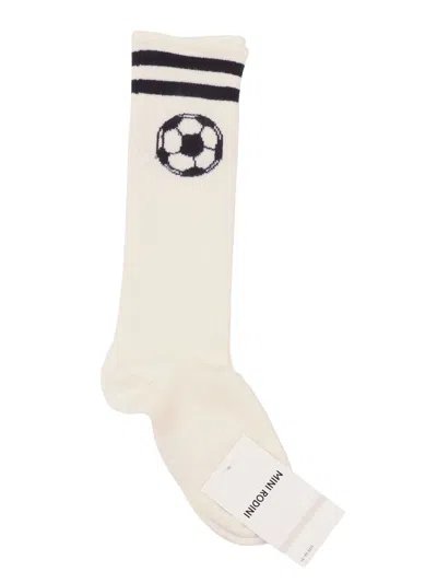 Mini Rodini Football Knee-high Socks In White