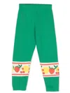 Mini Rodini Fruit-print Organic Cotton Trousers In Green