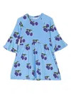 Mini Rodini Fruit-print Pleated Dress In Blue