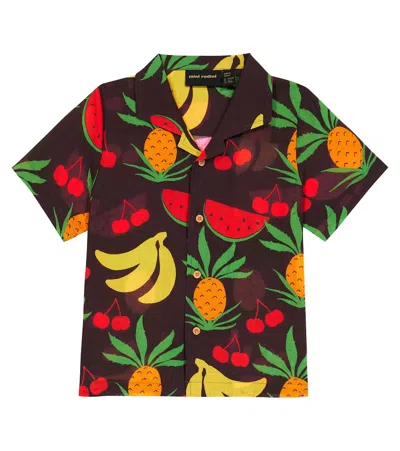 Mini Rodini Kids' Hemd Fruits Aus Baumwolle In Brown
