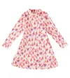 Mini Rodini Fuchsia Cotton-blend Dress In Red