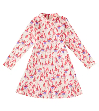 Mini Rodini Kids' Fuchsia Cotton-blend Dress In Red