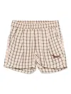 Mini Rodini Checked Shorts In Neutrals