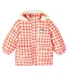 Mini Rodini Gingham Puffer Jacket In Red