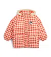Mini Rodini Gingham Puffer Jacket In Red