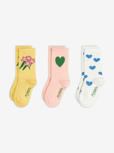 Mini Rodini Babies'  Girls Alpine Flowers 3 Pack Socks Set In Multi