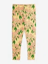 Mini Rodini Girls Alpine Flowers Aop Leggings In Yellow