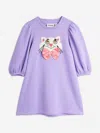 Mini Rodini Girls Cat With Bow Tie Sweater Dress In Purple