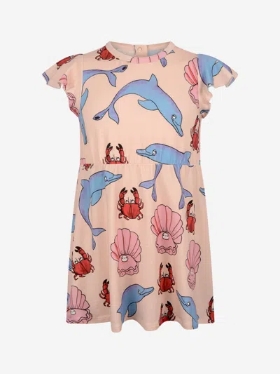 Mini Rodini Babies' Graphic-print Cotton Dress In Pink