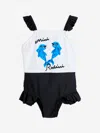 Mini Rodini Dolphins Ruffled Swimsuit In Multicoloured