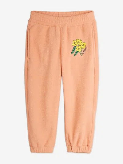 Mini Rodini Babies'  Girls Embroidered Alpine Flowers Joggers In Orange