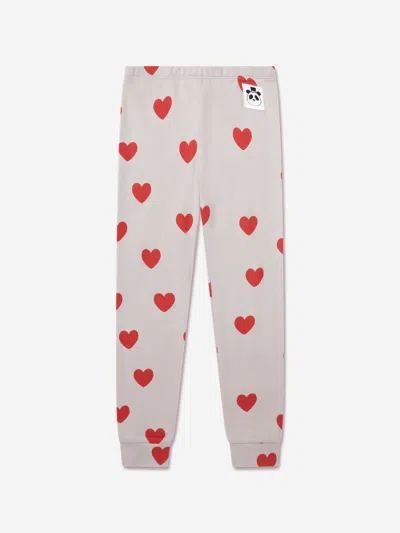 Mini Rodini Kids' Girls Hearts Leggings In Grey