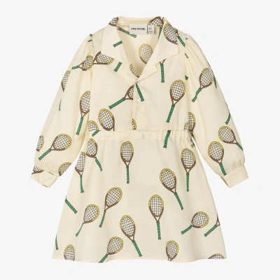 Mini Rodini Kids' Tennis-print Lyocell Shirtdress In Ivory