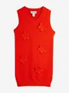 Mini Rodini Girls Knitted Flower Vest Dress In Red