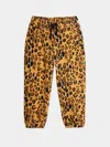 Mini Rodini Girls Leopard Joggers In Brown
