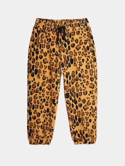 Mini Rodini Babies'  Girls Leopard Joggers In Brown