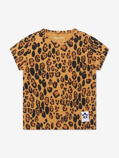 MINI RODINI GIRLS LEOPARD PRINT T-SHIRT 6 - 9 MTHS MULTICOLOURED