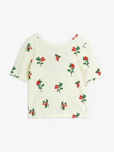 Mini Rodini Babies'  Girls Lingonberries Aop Ballet T-shirt In White