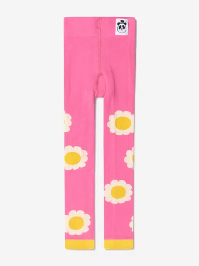 Mini Rodini Babies' Girls Organic Cotton Flower Leggings 1 - 3 Mths Pink