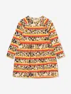 Mini Rodini Leopard-print Striped Jersey Dress In Pink