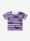 Shop Mini Rodini Girls Organic Cotton Striped Crocodile T-shirt 1 - 3 Months Purple By Childsplay Clothin