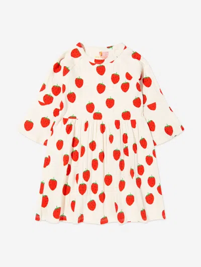 Mini Rodini Kids' Kleid Aus Einem Baumwollgemisch In White