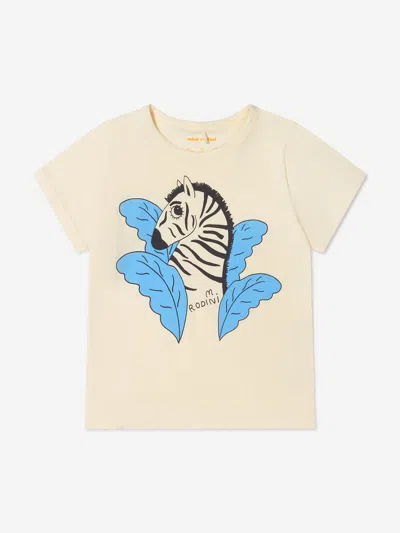 Mini Rodini Babies' Girls Organic Cotton Zebra T-shirt In White