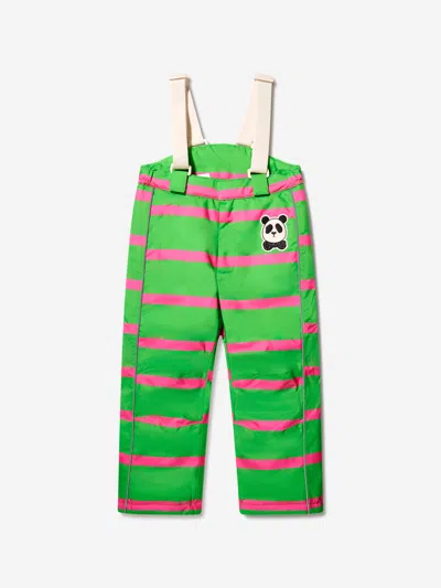 Mini Rodini Kids' Girls Panda Soft Ski Trousers In Green