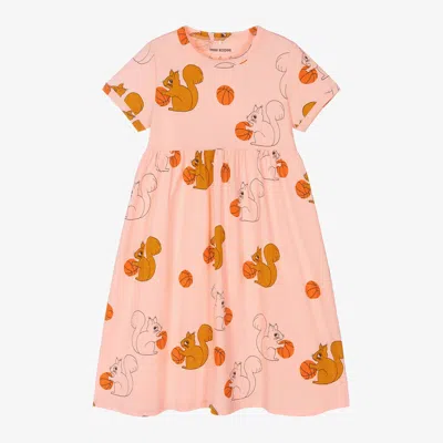 Mini Rodini Kids' Girls Pink Organic Cotton Squirrels Dress