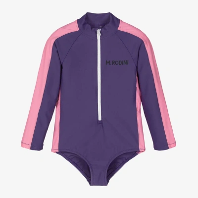 Mini Rodini Kids' Girls Purple & Pink Swimsuit (upf 50+)