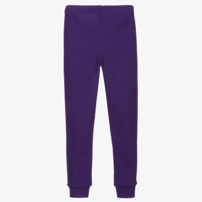 Mini Rodini Babies' Girls Purple Organic Cotton Leggings