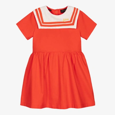 Mini Rodini Babies' Girls Red Cotton Sailor Dress