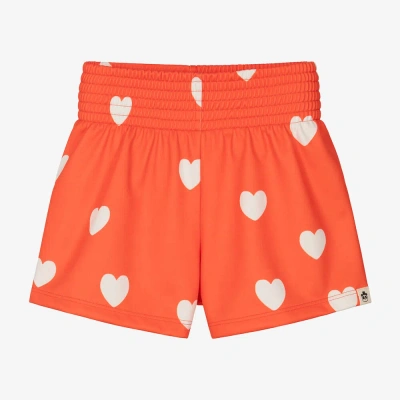 Mini Rodini Kids' Girls Red Love Heart Shorts