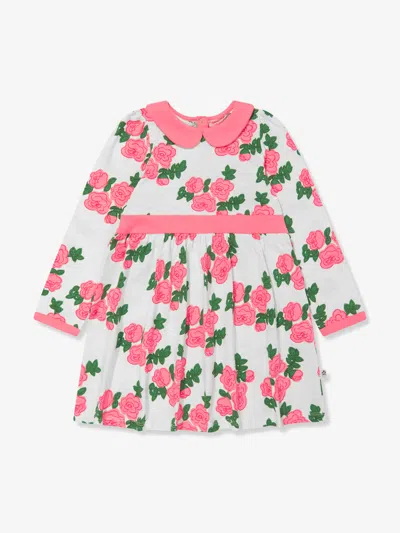 Mini Rodini Kids' Girls Rose Print Dress In Pink