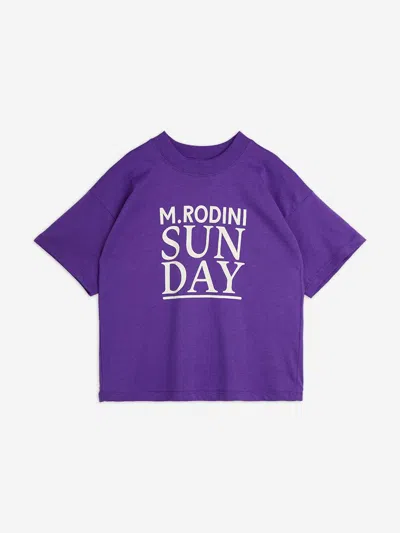 Mini Rodini Kids'  Girls Sunday T-shirt In Purple