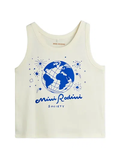 Mini Rodini Babies' Globe Print Vest In White